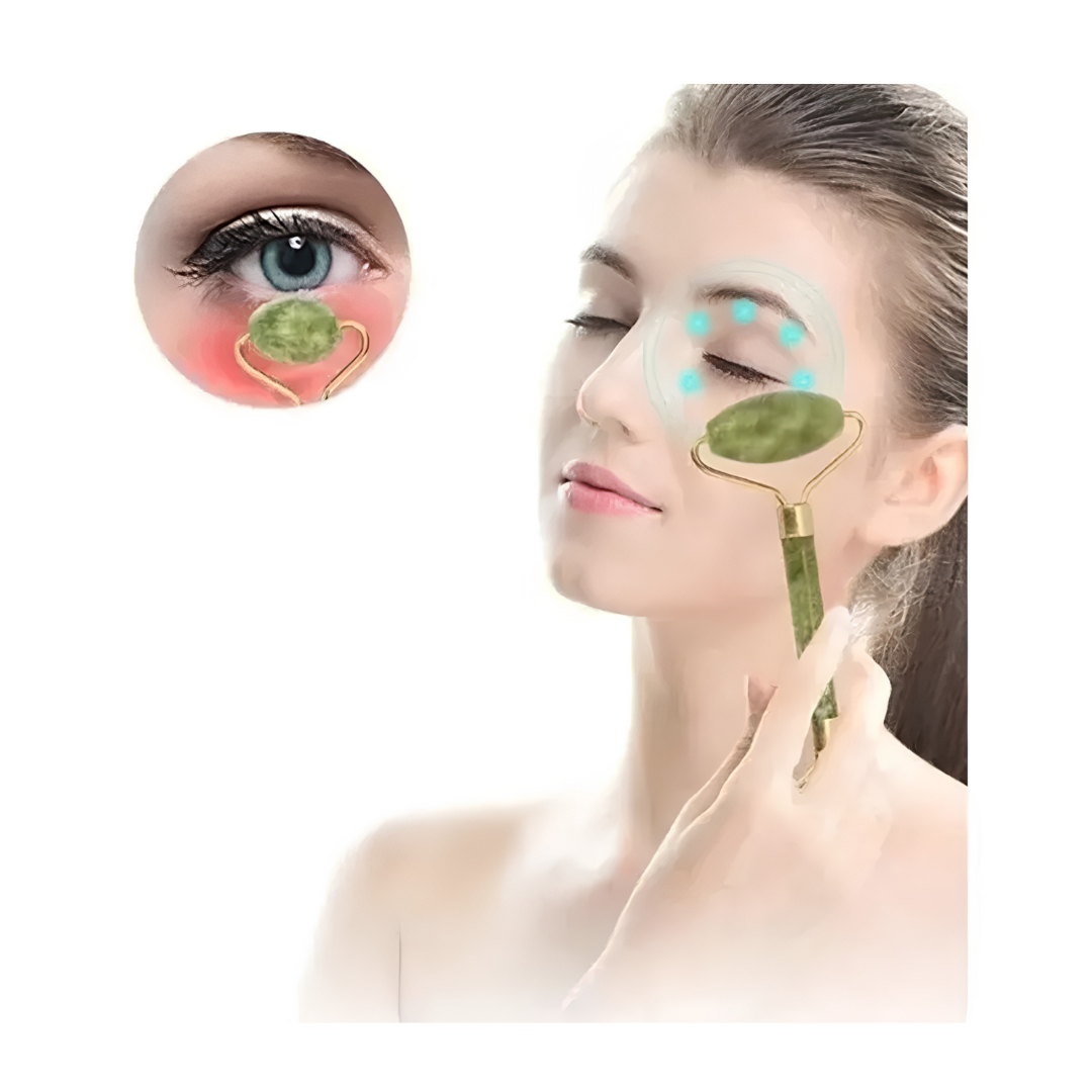 Set Rodillo de Jade + Gua Sha | Masaje Facial Antiedad