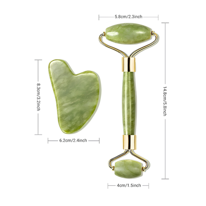 Set Rodillo de Jade + Gua Sha | Masaje Facial Antiedad