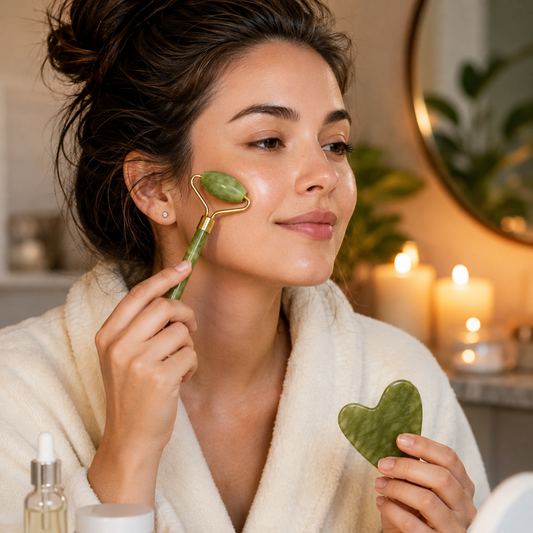 Set Rodillo de Jade + Gua Sha | Masaje Facial Antiedad