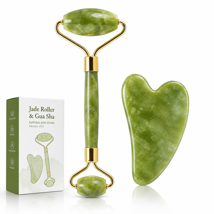 Set Rodillo de Jade + Gua Sha | Masaje Facial Antiedad