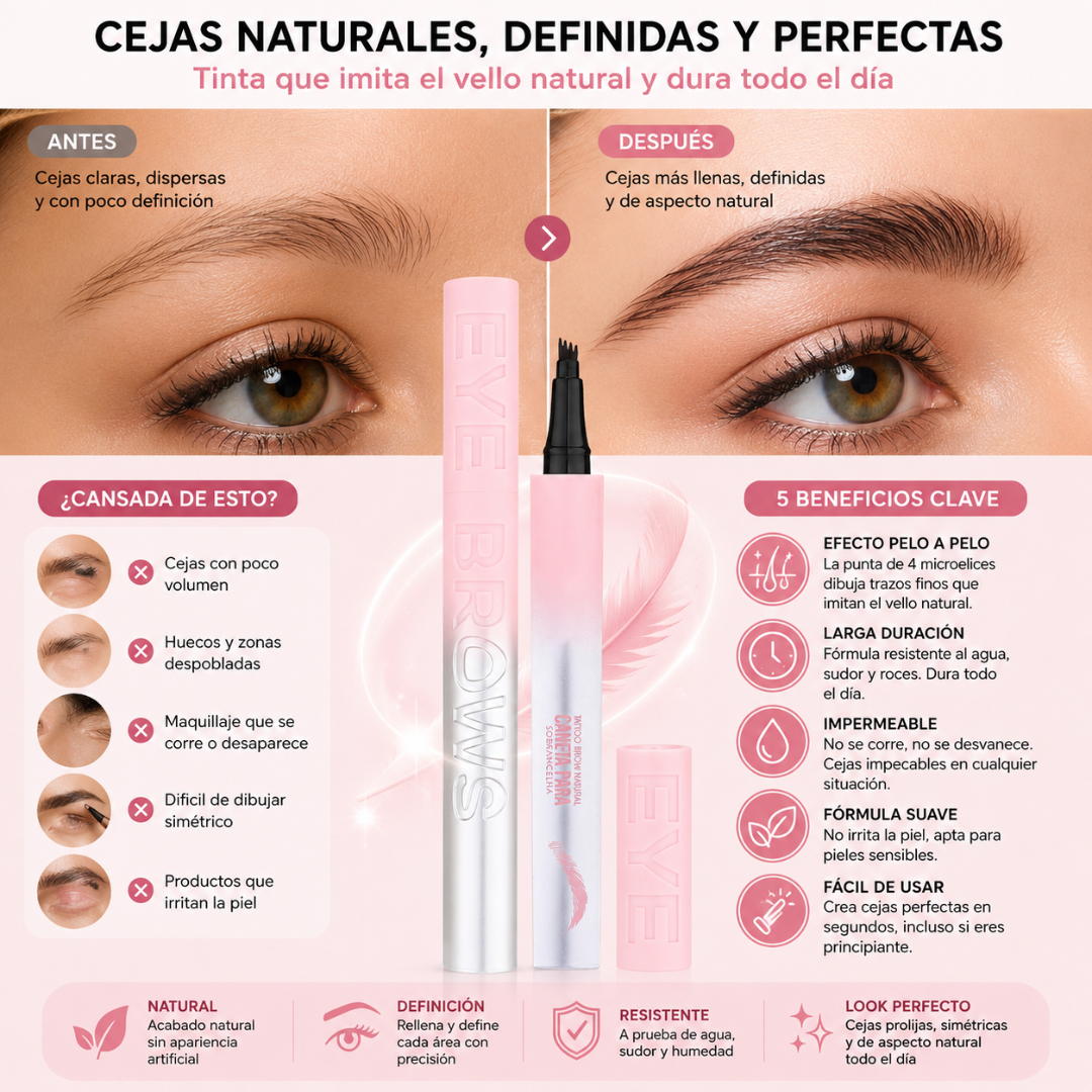 CEJAS MÁS POBLADAS Y UNA MIRADA MÁS EXPRESIVA |Resistente al agua| Efecto pelo a pelo natural