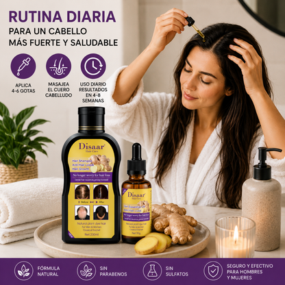 Pack Anticaída + Restauración Capilar | Shampoo y Sérum de Jengibre